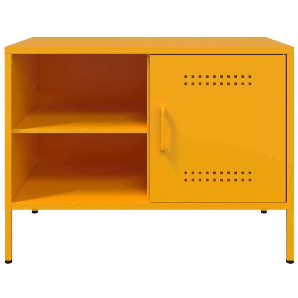 Móveis de TV 2 pcs 68x39x50,5 cm aço amarelo mostarda