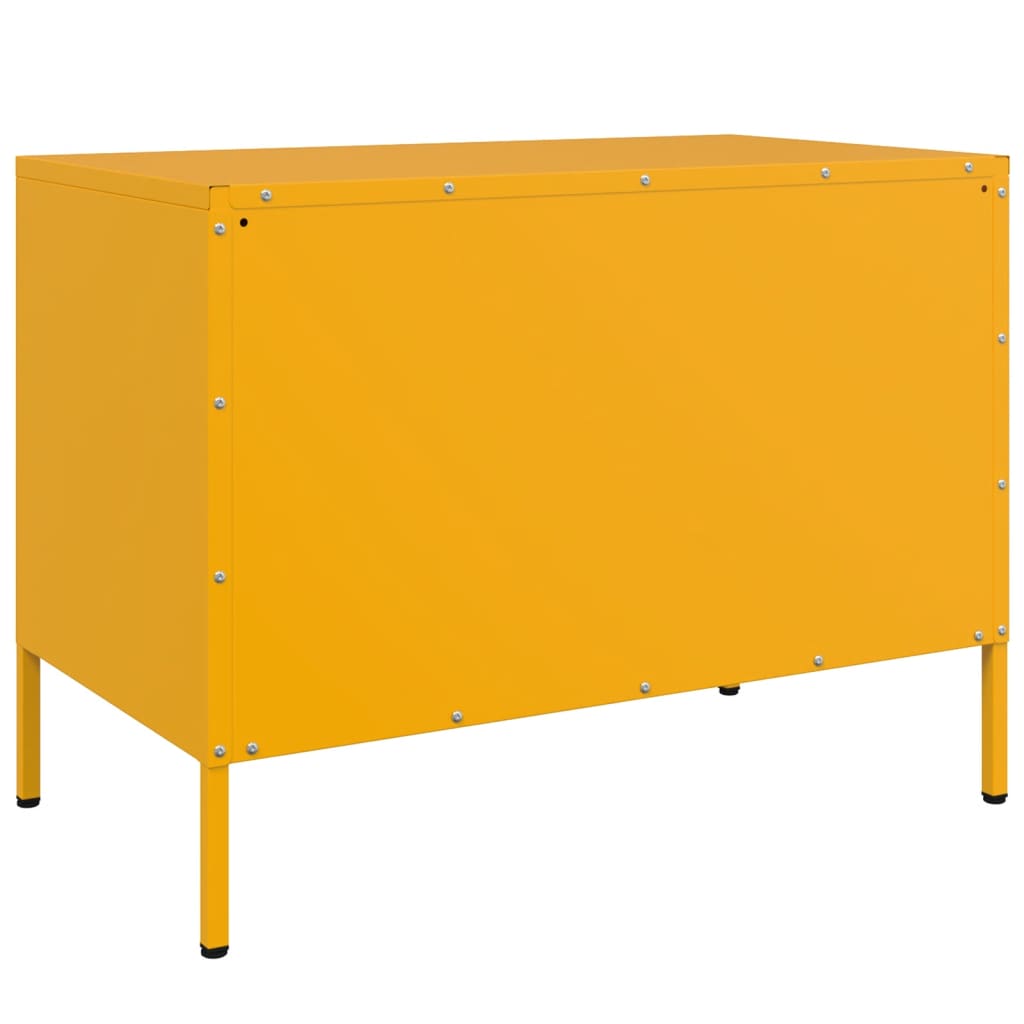 Móveis de TV 2 pcs 68x39x50,5 cm aço amarelo mostarda