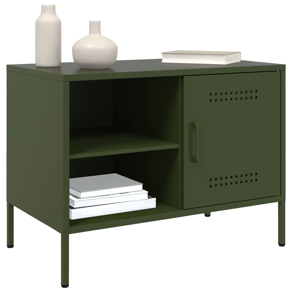 Móveis de TV 2 pcs 68x39x50,5 cm aço verde-azeitona