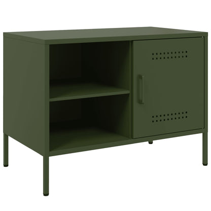 Móveis de TV 2 pcs 68x39x50,5 cm aço verde-azeitona