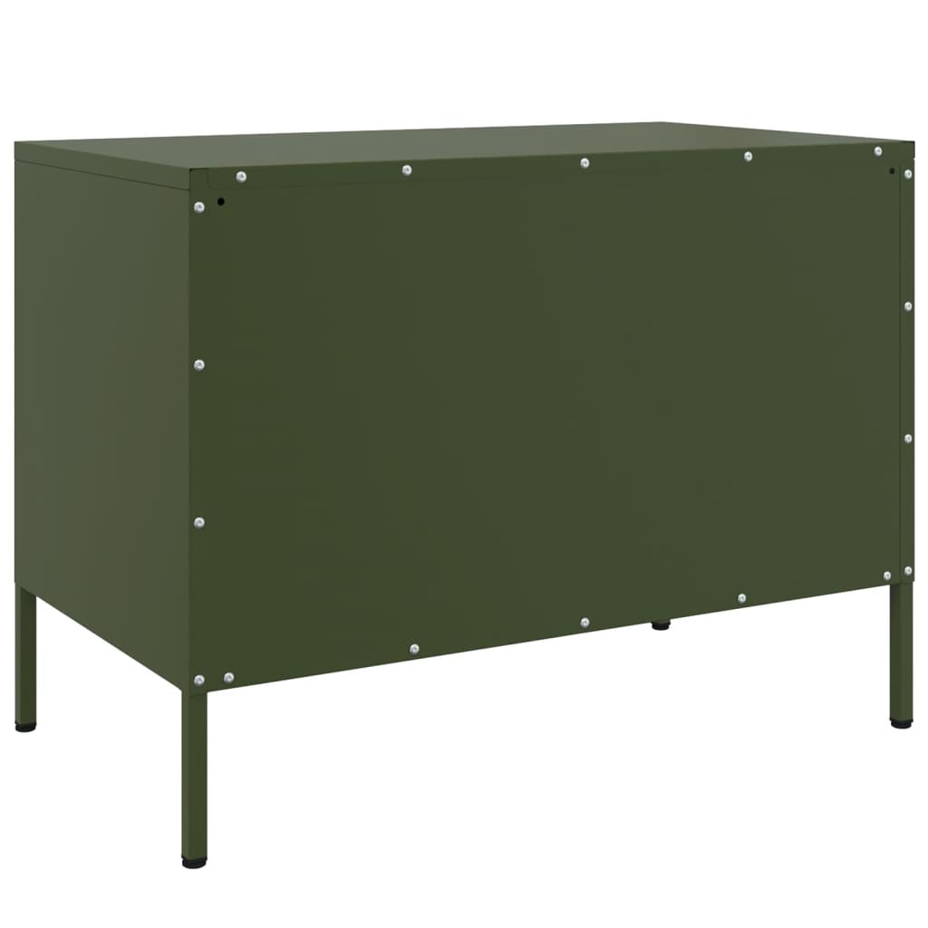 Móveis de TV 2 pcs 68x39x50,5 cm aço verde-azeitona