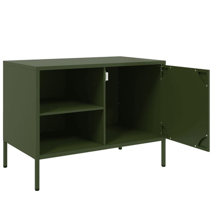 Móveis de TV 2 pcs 68x39x50,5 cm aço verde-azeitona