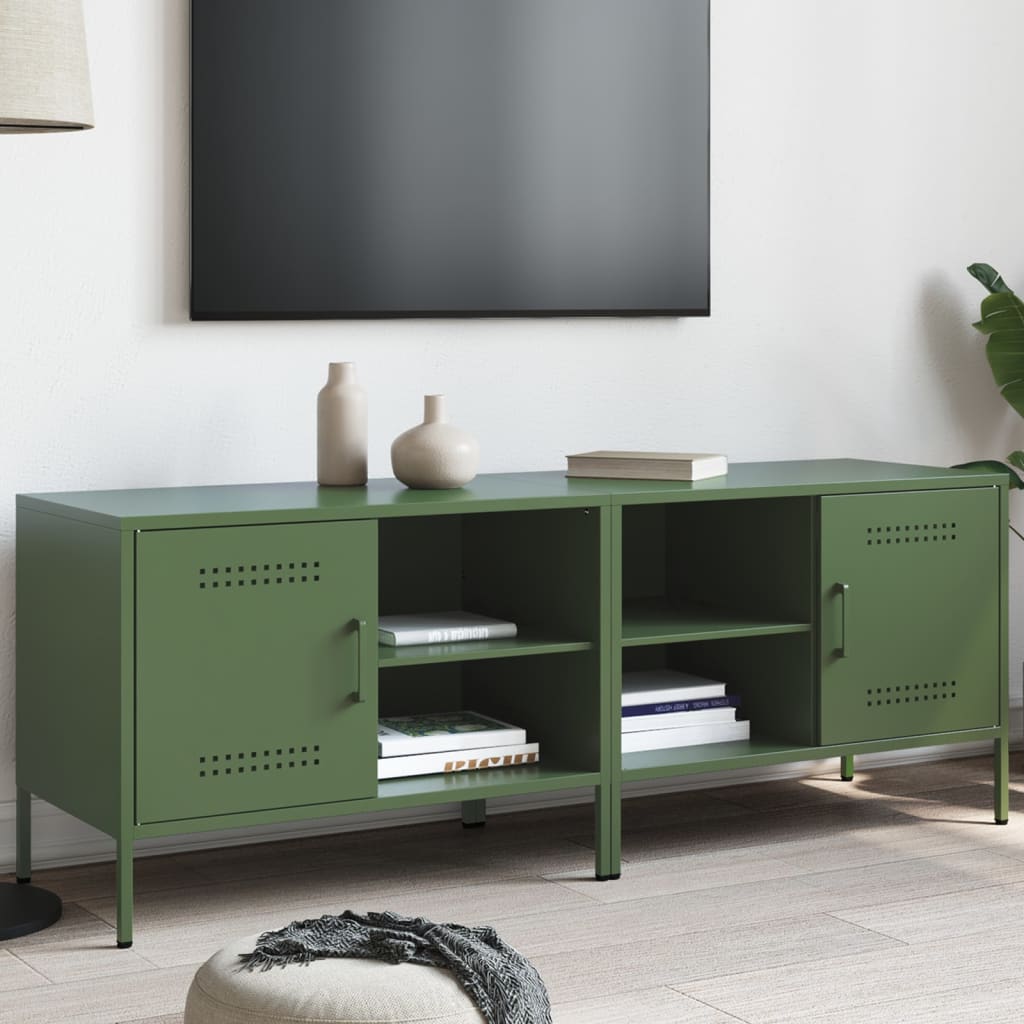 Móveis de TV 2 pcs 68x39x50,5 cm aço verde-azeitona