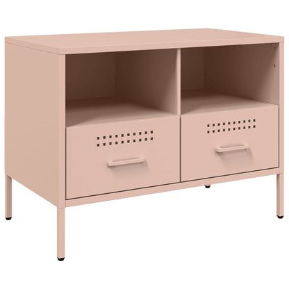 Móveis de TV 2 pcs 68x39x50,5 cm aço laminado a frio rosa