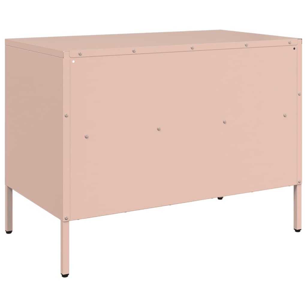 Móveis de TV 2 pcs 68x39x50,5 cm aço laminado a frio rosa