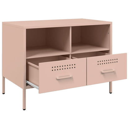 Móveis de TV 2 pcs 68x39x50,5 cm aço laminado a frio rosa