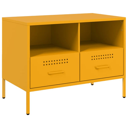 Móveis de TV 2 pcs 68x39x50,5 cm aço laminado amarelo mostarda