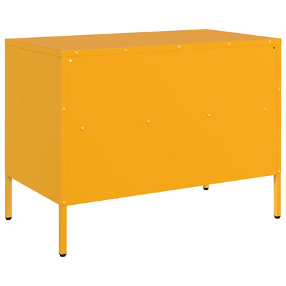 Móveis de TV 2 pcs 68x39x50,5 cm aço laminado amarelo mostarda