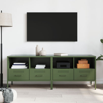 Móveis de TV 2 pcs 68x39x50,5 cm aço laminado verde-azeitona