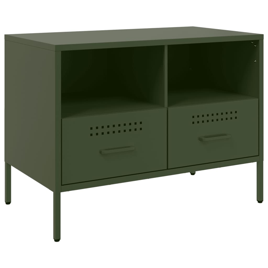 Móveis de TV 2 pcs 68x39x50,5 cm aço laminado verde-azeitona