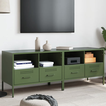 Móveis de TV 2 pcs 68x39x50,5 cm aço laminado verde-azeitona