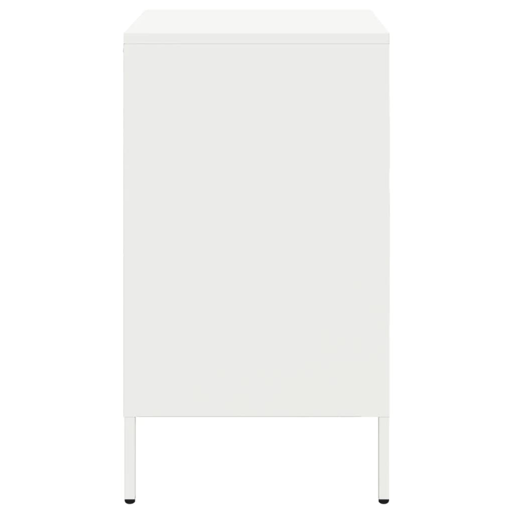 Mesa de cabeceira 36x39x68 cm aço laminado a frio branco