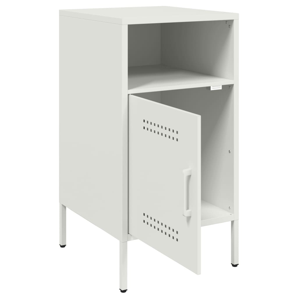 Mesa de cabeceira 36x39x68 cm aço laminado a frio branco