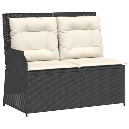 5 pcs conjunto lounge de jardim c/ almofadões vime PE preto