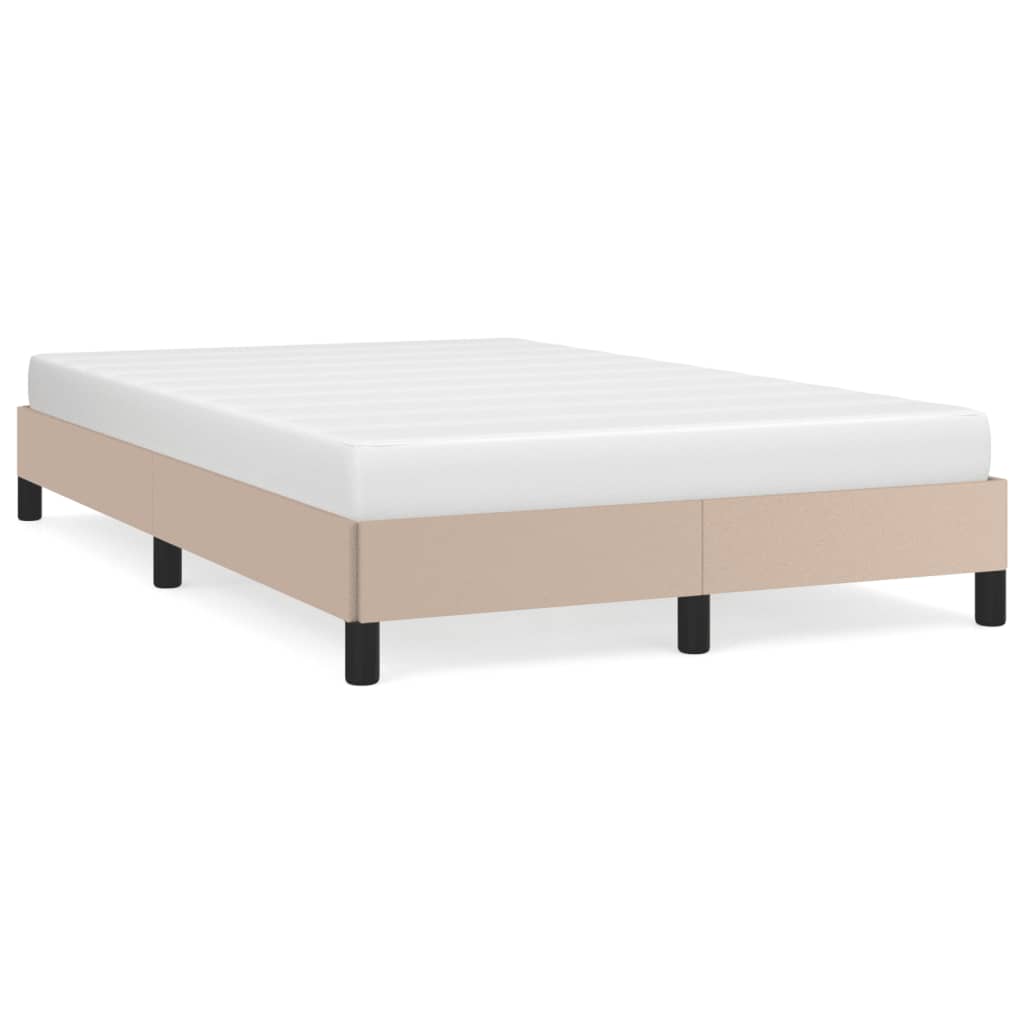 Estrutura de cama 120x190 cm couro artificial cor cappuccino