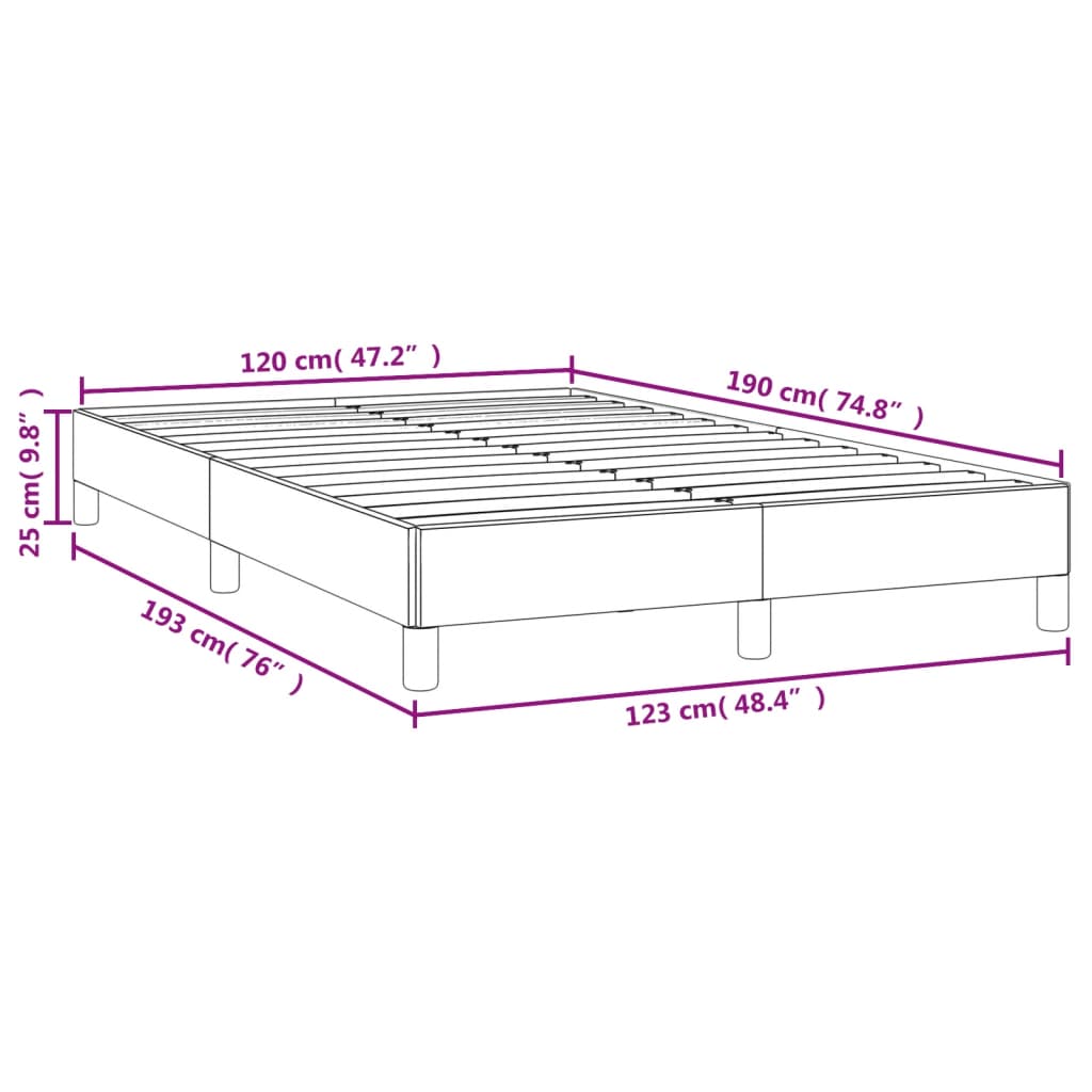 Estrutura de cama 120x190 cm veludo cinzento-escuro