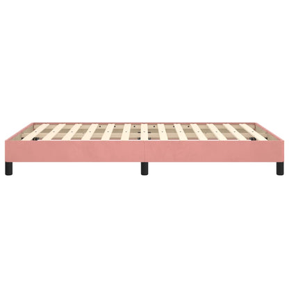 Estrutura de cama 120x190 cm veludo rosa