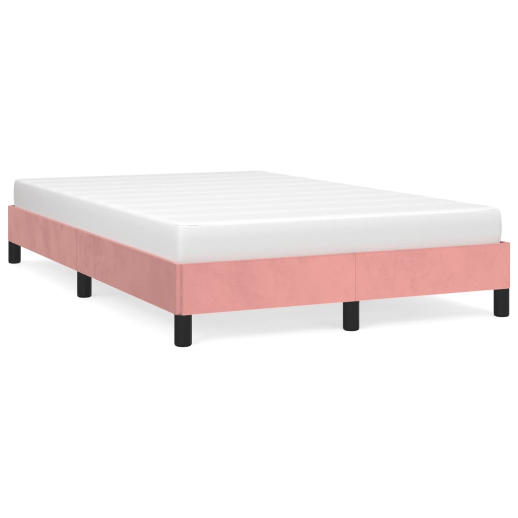 Estrutura de cama 120x190 cm veludo rosa