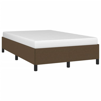 Estrutura de cama 120x190 cm tecido castanho-escuro