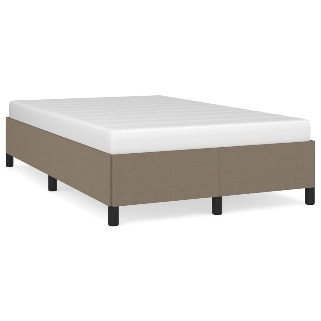 Estrutura de cama 120x190 cm tecido cinzento-acastanhado