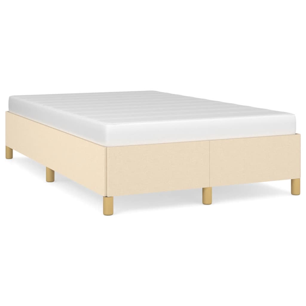 Estrutura de cama 120x190 cm tecido cor creme