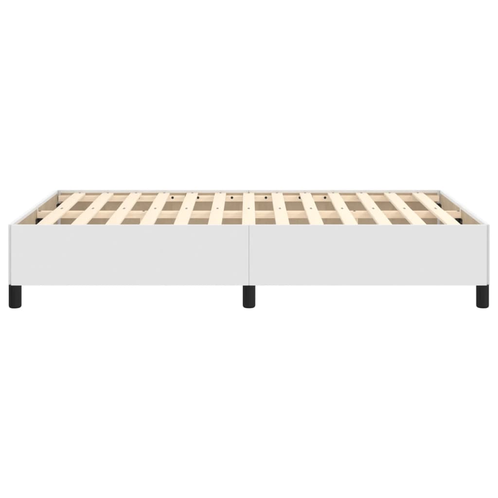 Estrutura de cama 120x190 cm couro artificial branco