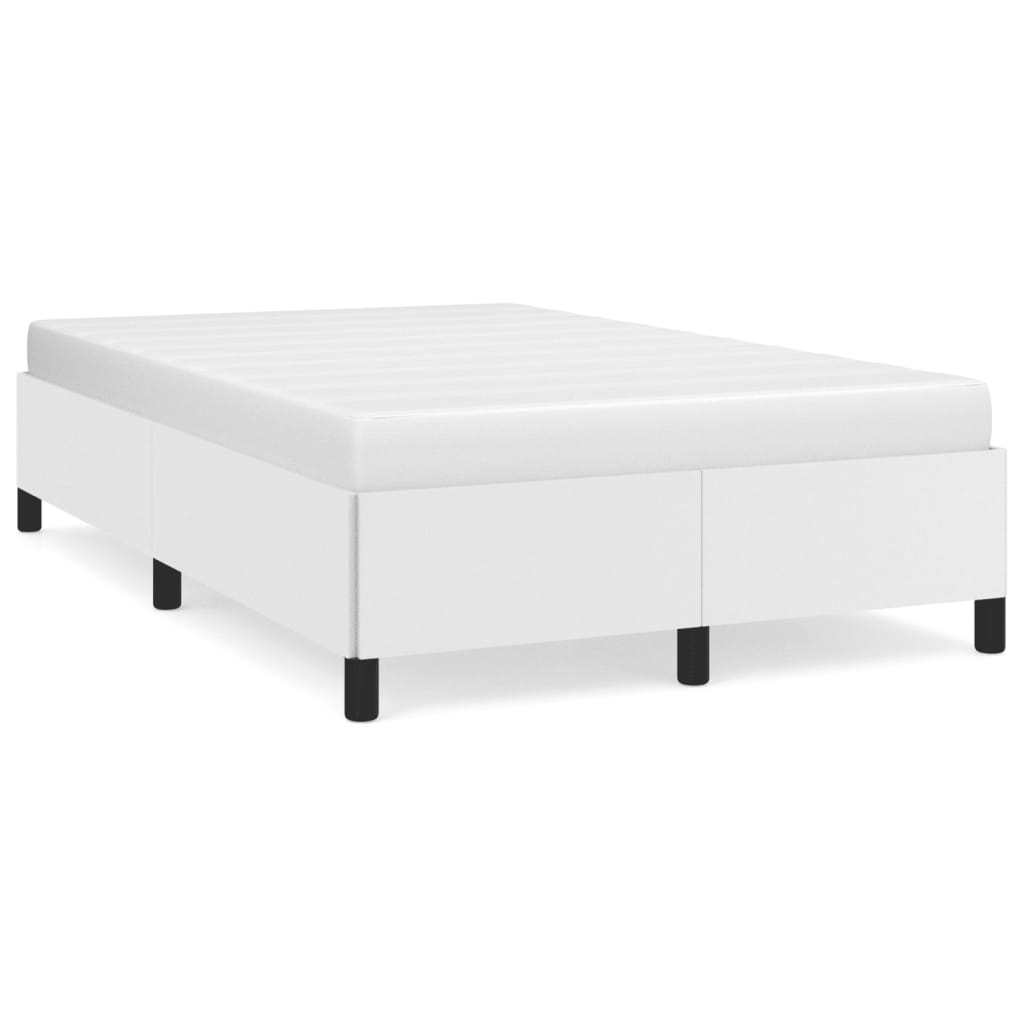 Estrutura de cama 120x190 cm couro artificial branco