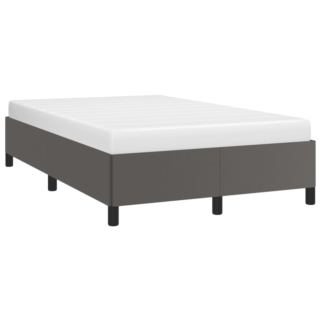 Estrutura de cama 120x190 cm couro artificial cinzento