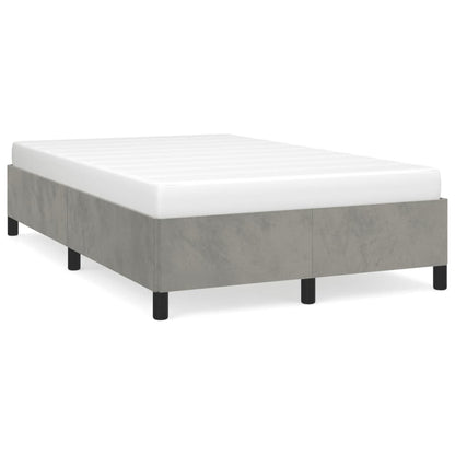 Estrutura de cama 120x190 cm veludo cinzento-claro