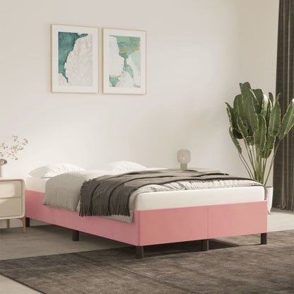 Estrutura de cama 120x190 cm veludo rosa