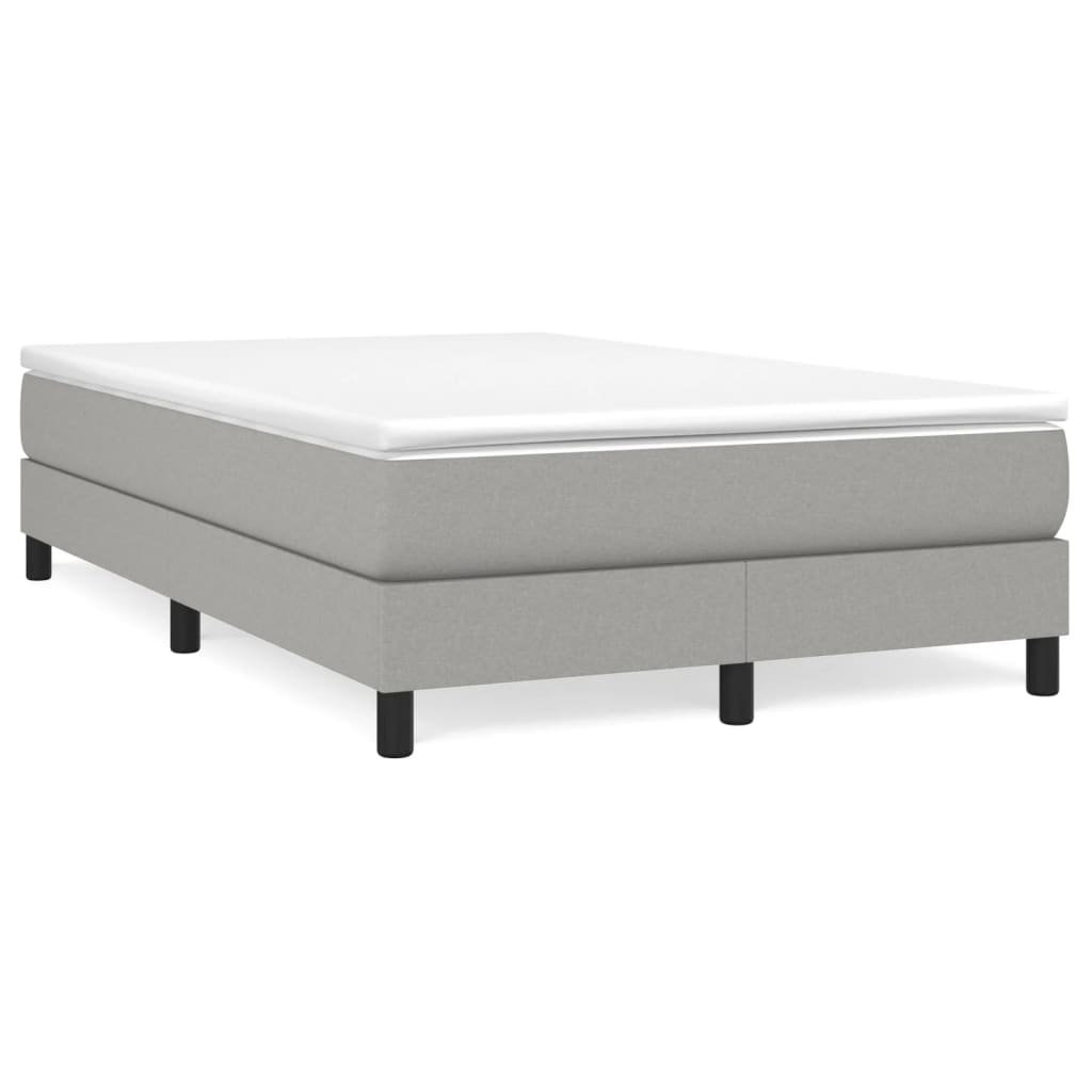 Cama boxspring com colchão 120x190 cm tecido cinzento-claro