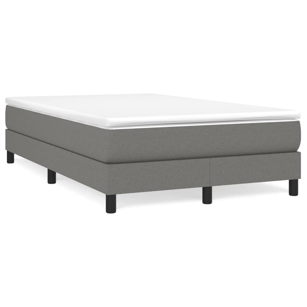 Cama boxspring com colchão 120x190 cm tecido cinzento-escuro