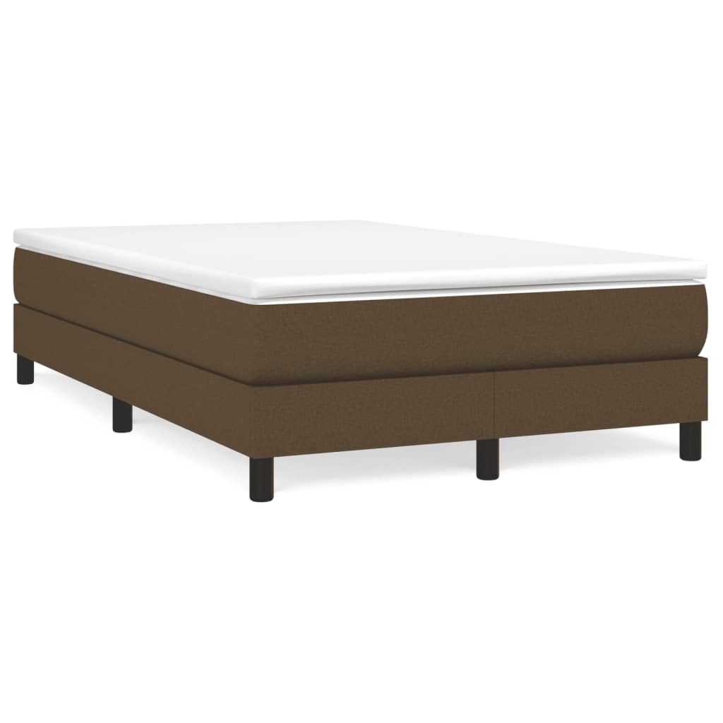 Cama boxspring com colchão 120x190 cm tecido castanho-escuro