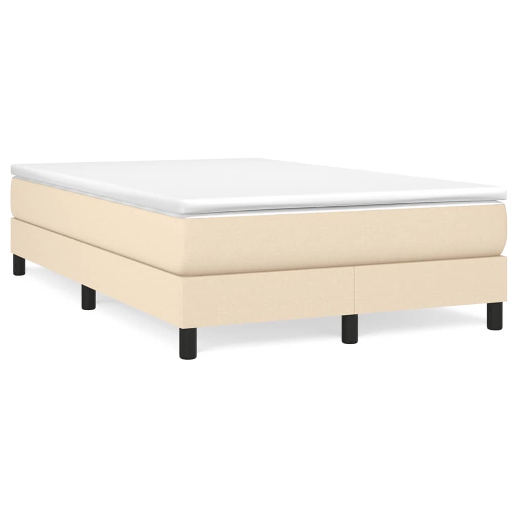 Cama boxspring com colchão 120x190 cm tecido cor creme