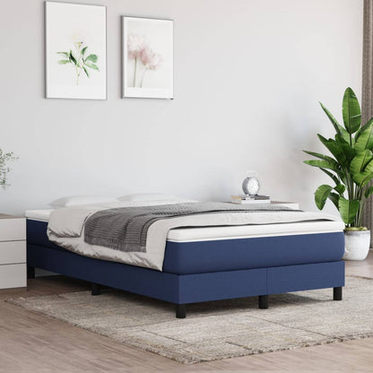 Cama boxspring com colchão 120x190 cm tecido azul