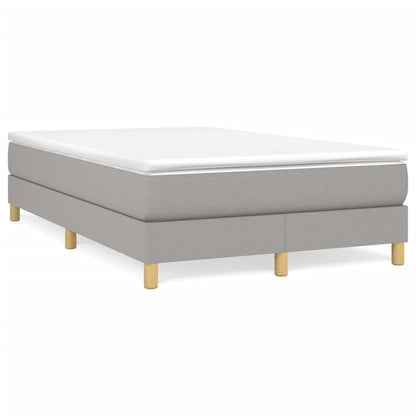 Cama boxspring com colchão 120x190 cm tecido cinzento-claro