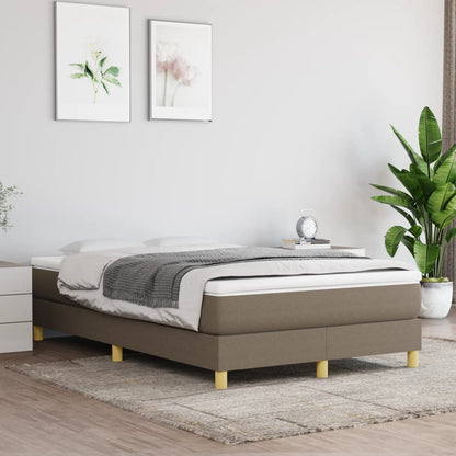 Cama boxspring c/ colchão 120x190cm tecido castanho-acinzentado