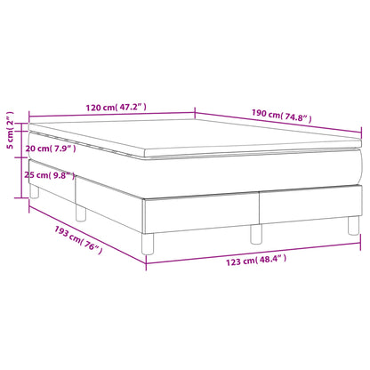 Cama boxspring c/ colchão 120x190cm tecido castanho-acinzentado