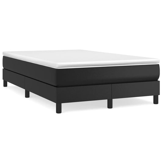 Cama boxspring com colchão 120x190 cm couro artificial preto