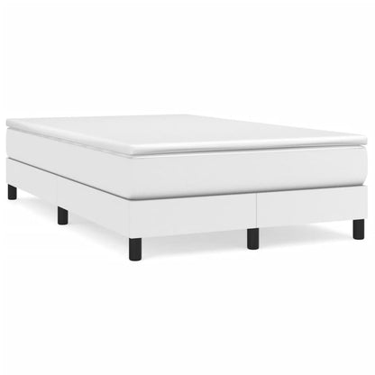 Cama boxspring com colchão 120x190 cm couro artificial branco