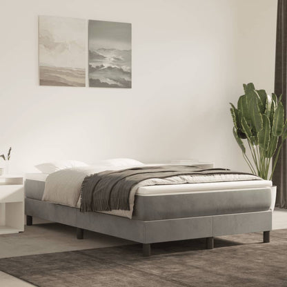 Cama boxspring com colchão 120x190 cm veludo cinzento-claro