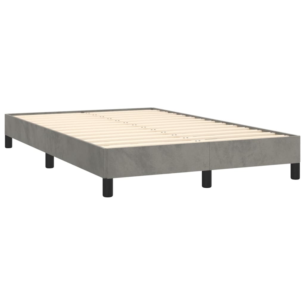 Cama boxspring com colchão 120x190 cm veludo cinzento-claro