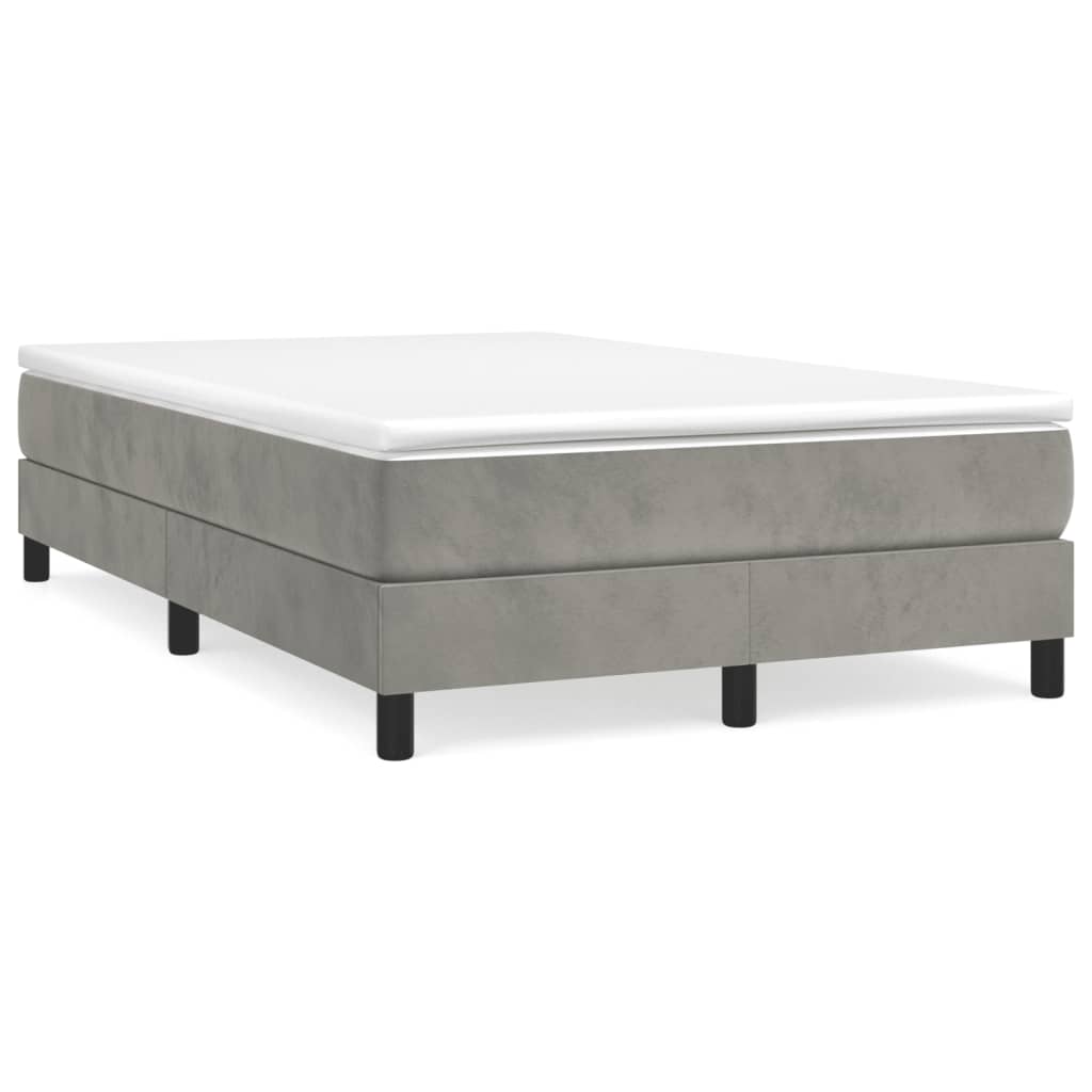 Cama boxspring com colchão 120x190 cm veludo cinzento-claro