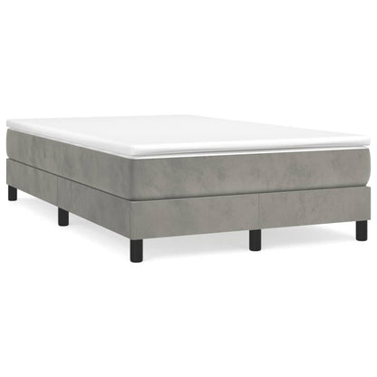 Cama boxspring com colchão 120x190 cm veludo cinzento-claro