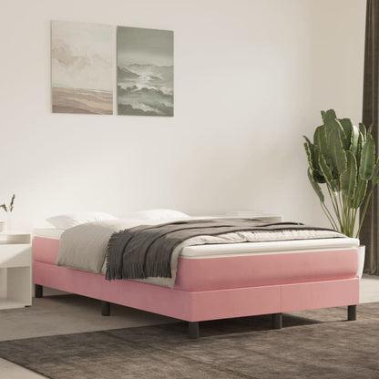 Cama boxspring com colchão 120x190 cm veludo rosa