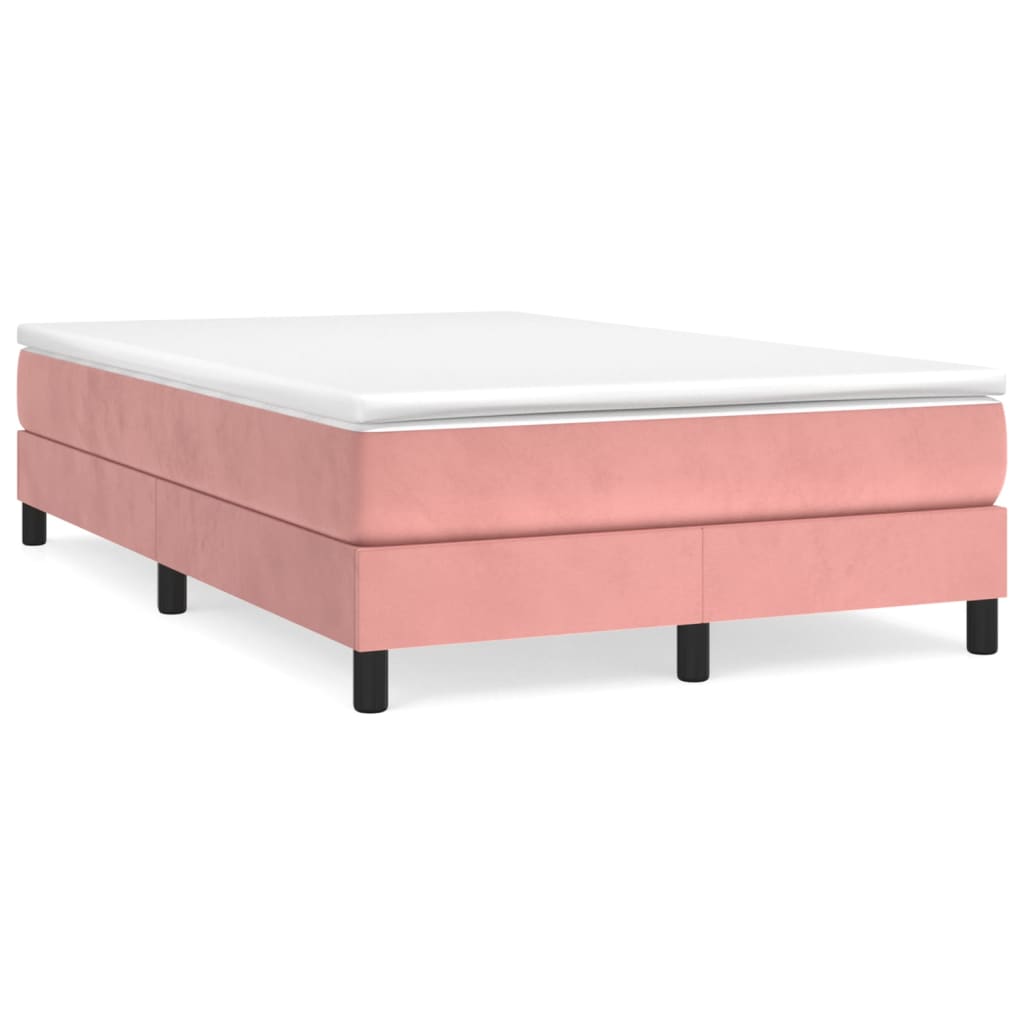 Cama boxspring com colchão 120x190 cm veludo rosa