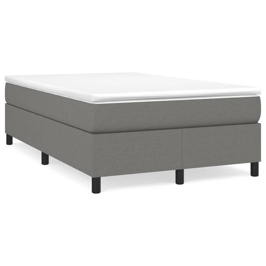 Cama boxspring com colchão 120x190 cm tecido cinzento-escuro