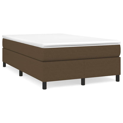 Cama boxspring com colchão 120x190 cm tecido castanho-escuro