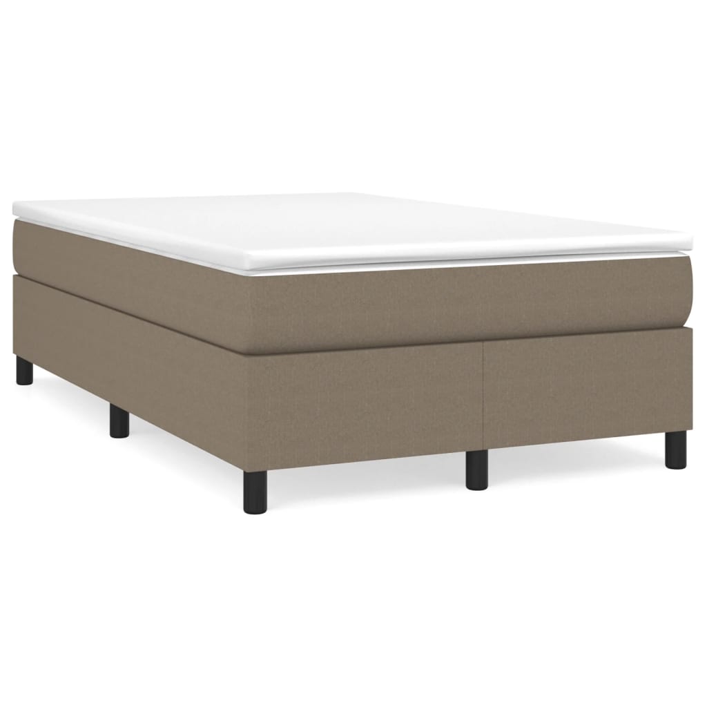 Cama boxspring c/ colchão 120x190cm tecido castanho-acinzentado