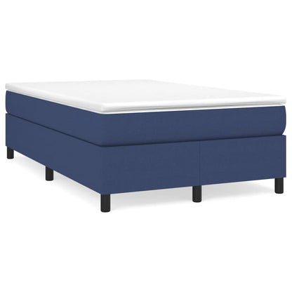 Cama boxspring com colchão 120x190 cm tecido azul